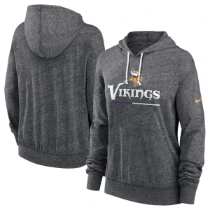 Minnesota vikings nike womens team spirit gym vintage lightweight hoodie top Heather charcoal