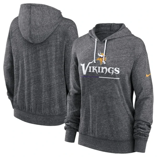 Minnesota vikings nike womens team spirit gym vintage lightweight hoodie top Heather charcoal