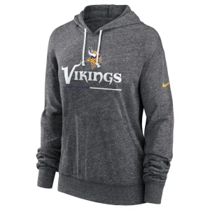 Minnesota vikings nike womens team spirit gym vintage lightweight hoodie top Heather charcoal S
