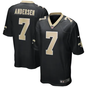 Morten andersen new orleans saints nike game retired player jersey Black