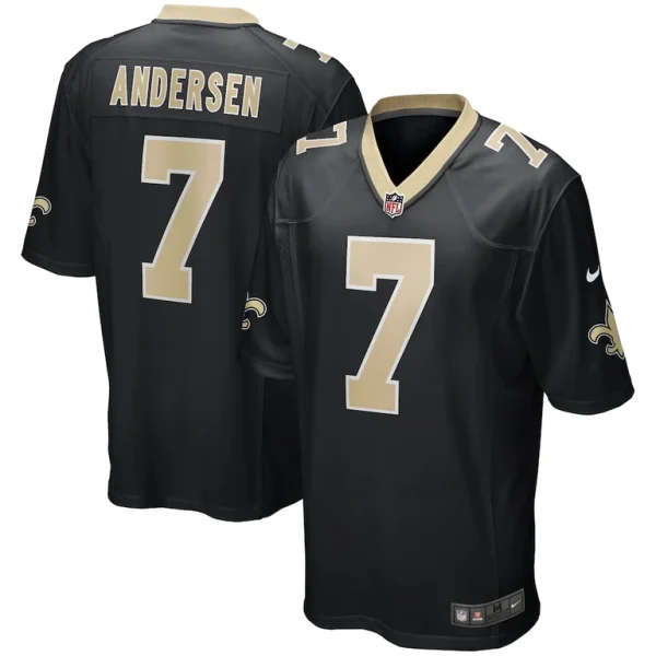 Morten andersen new orleans saints nike game retired player jersey Black