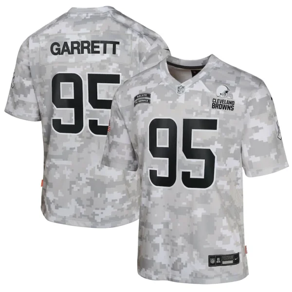 Myles garrett cleveland browns nike youth 2024 salute to service game jersey Arctic camo