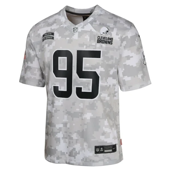 Myles garrett cleveland browns nike youth 2024 salute to service game jersey Arctic camo Yth M