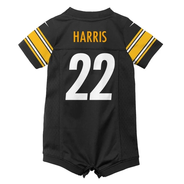Najee harris pittsburgh steelers nike newborn infant game romper jersey Black 3 6 MO