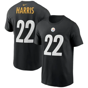 Najee harris pittsburgh steelers nike player name number t shirt Black