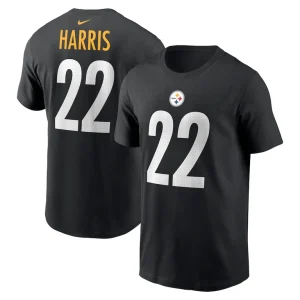Najee harris pittsburgh steelers nike player name number t shirt Black