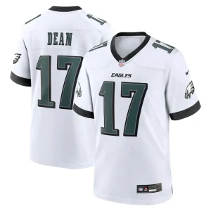 Nakobe dean philadelphia eagles nike white game jersey White
