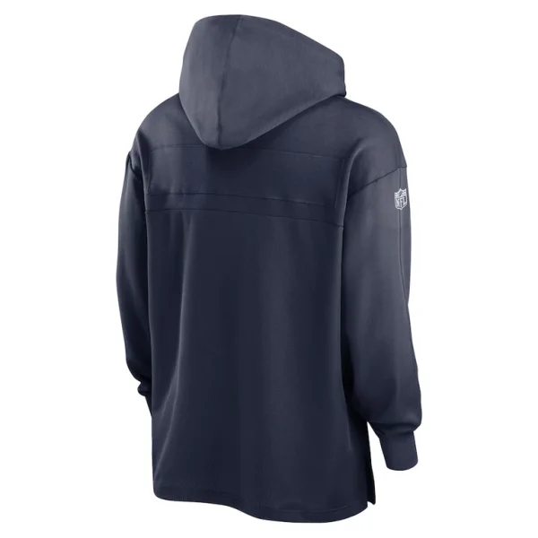 New england patriots nike 2023 sideline lightweight performance hooded top Navy L