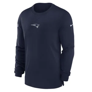 New england patriots nike 2023 sideline performance long sleeve t shirt Navy M