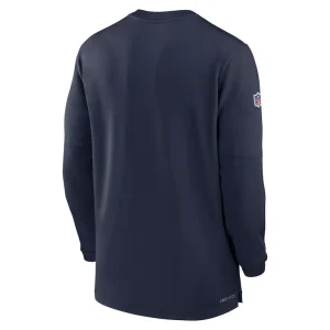New england patriots nike 2023 sideline performance long sleeve tri blend quarter zip top Navy L