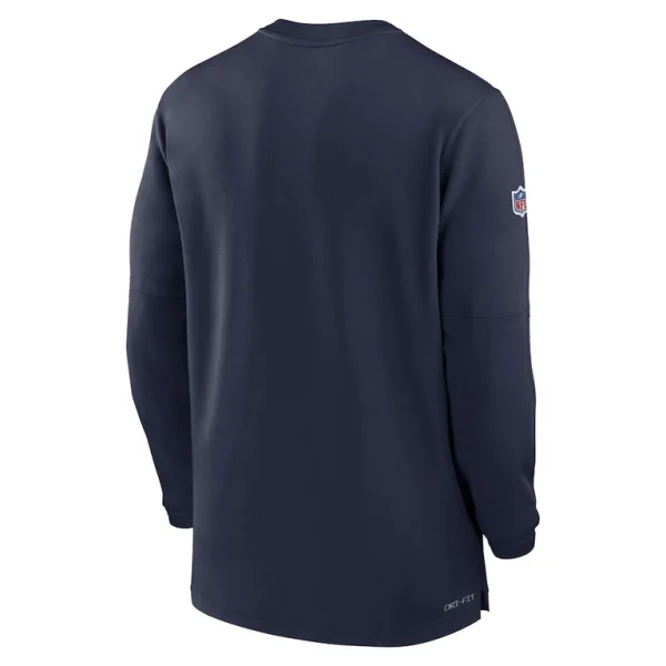 New england patriots nike 2023 sideline performance long sleeve tri blend quarter zip top Navy L