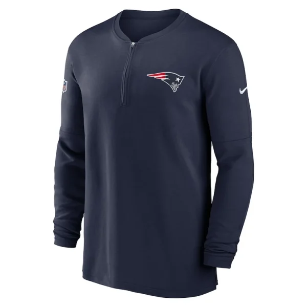 New england patriots nike 2023 sideline performance long sleeve tri blend quarter zip top Navy M