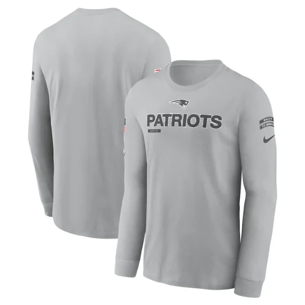New england patriots nike 2024 salute to service long sleeve t shirt Gray