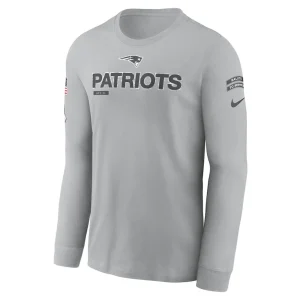 New england patriots nike 2024 salute to service long sleeve t shirt Gray M