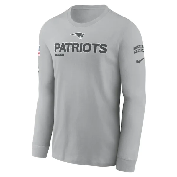 New england patriots nike 2024 salute to service long sleeve t shirt Gray M