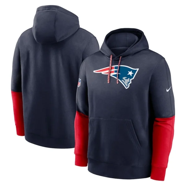 New england patriots nike 2024 sideline club pullover hoodie Navy