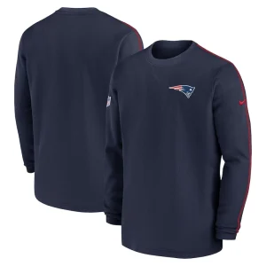 New england patriots nike 2024 sideline coaches long sleeve top Navy