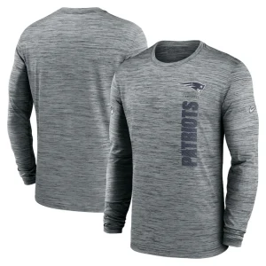 New england patriots nike 2024 sideline velocity performance long sleeve t shirt Gray
