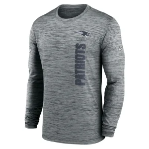 New england patriots nike 2024 sideline velocity performance long sleeve t shirt Gray M