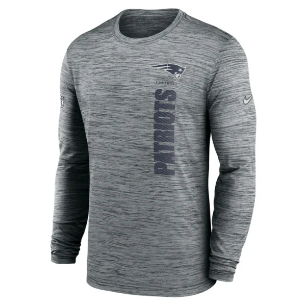 New england patriots nike 2024 sideline velocity performance long sleeve t shirt Gray M