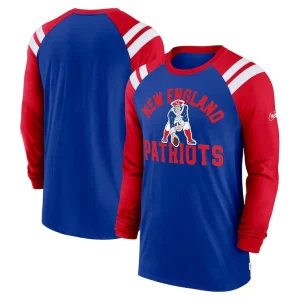 New england patriots nike classic arc raglan tri blend long sleeve t shirt Royalred
