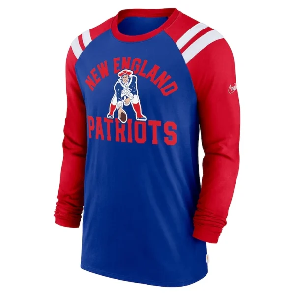 New england patriots nike classic arc raglan tri blend long sleeve t shirt Royalred M