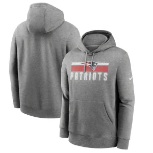 New england patriots nike club fleece pullover hoodie Heather charcoal
