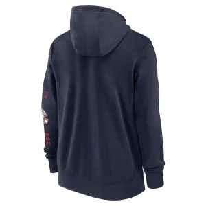New england patriots nike club full zip hoodie jacket Navy L
