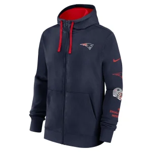 New england patriots nike club full zip hoodie jacket Navy M