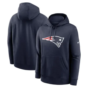 New england patriots nike club logo pullover hoodie Navy