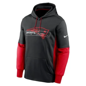 New england patriots nike color block fleece performance pullover hoodie Black M