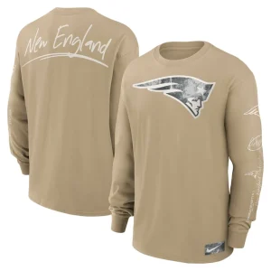 New england patriots nike essential statement max90 long sleeve t shirt tan Multi