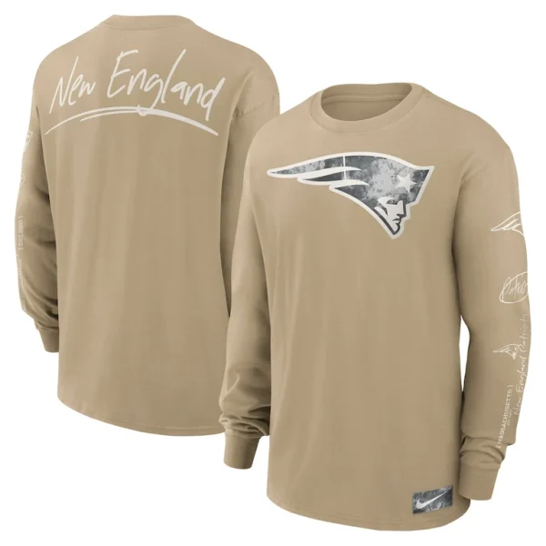 New england patriots nike essential statement max90 long sleeve t shirt tan Multi