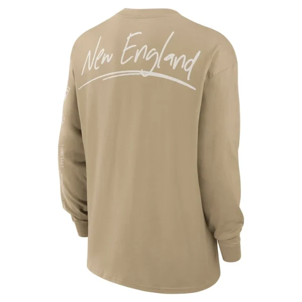New england patriots nike essential statement max90 long sleeve t shirt tan Multi L