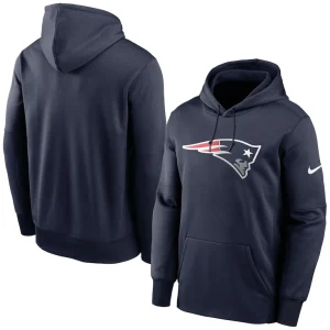 New england patriots nike fan gear primary logo performance pullover hoodie Navy