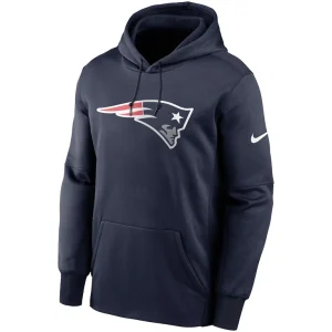 New england patriots nike fan gear primary logo performance pullover hoodie Navy M