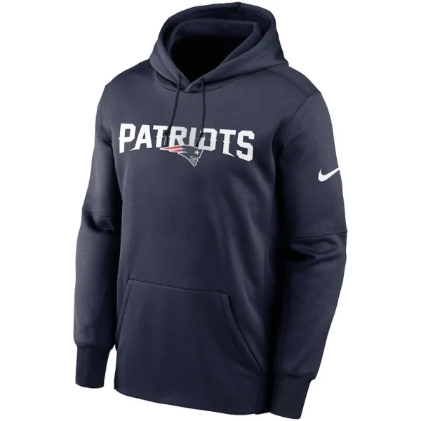New england patriots nike fan gear wordmark performance pullover hoodie Navy M