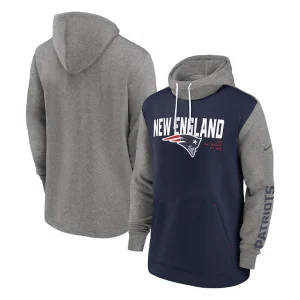 New england patriots nike fashion color block pullover hoodie Navy