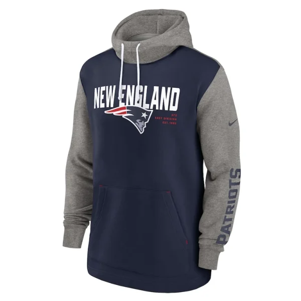 New england patriots nike fashion color block pullover hoodie Navy M