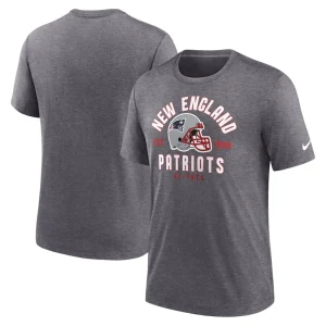 New england patriots nike helmet tri blend t shirt Heather charcoal