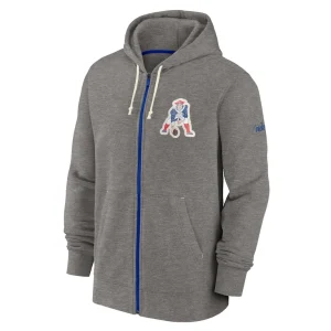 New england patriots nike historic lifestyle full zip hoodie Heather charcoal M