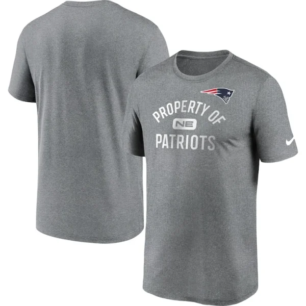 New england patriots nike legend property of performance t shirt Heather charcoal