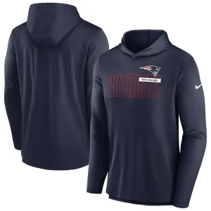 New england patriots nike lightweight performance hooded long sleeve t shirt Navy