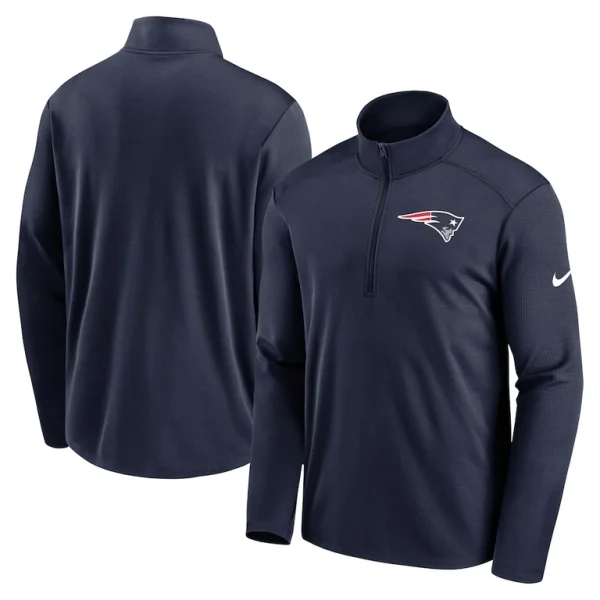 New england patriots nike logo pacer performance half zip jacket Navy