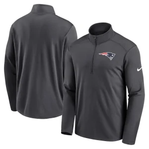 New england patriots nike logo pacer performance half zip jacket anthracite Multi