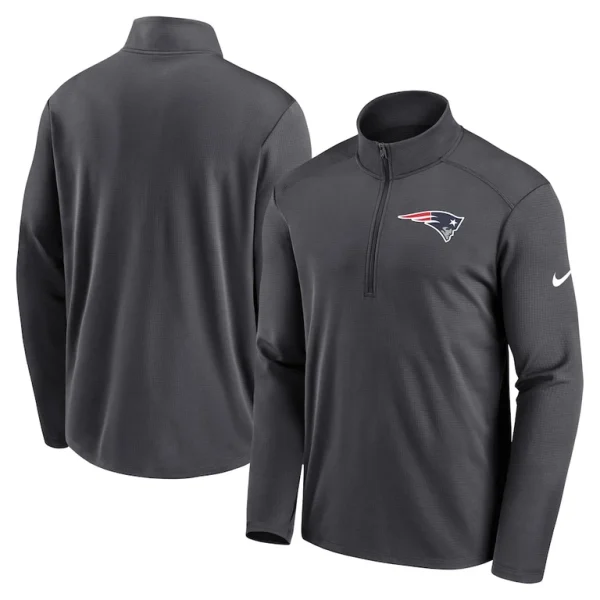 New england patriots nike logo pacer performance half zip jacket anthracite Multi