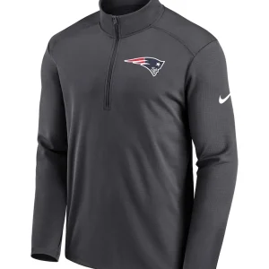 New england patriots nike logo pacer performance half zip jacket anthracite Multi M