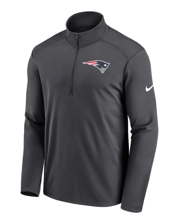 New england patriots nike logo pacer performance half zip jacket anthracite Multi M
