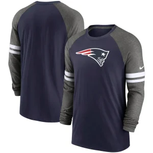 New england patriots nike performance raglan long sleeve t shirt Navycharcoal
