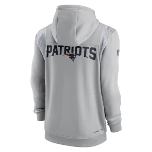 New england patriots nike performance sideline lockup full zip hoodie Gray M